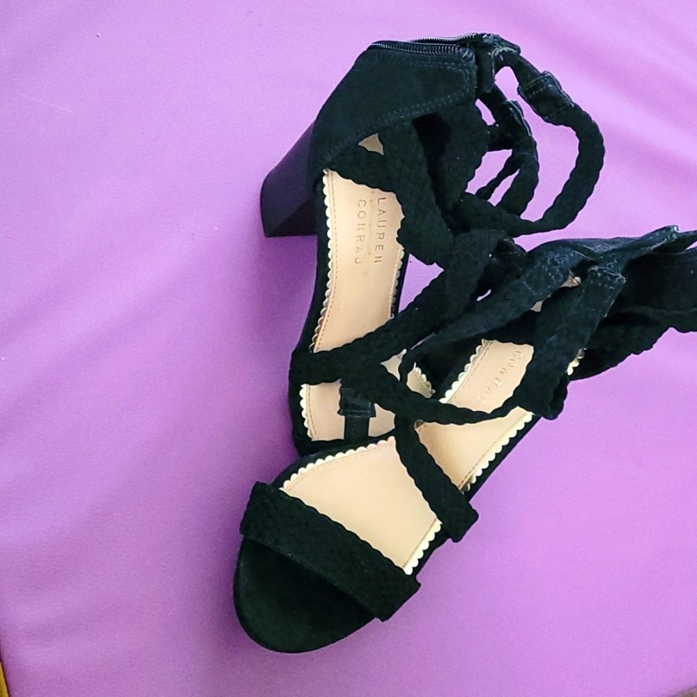 LC braided criss cross heels